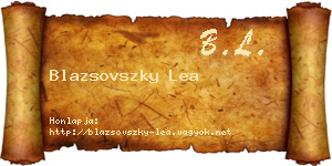 Blazsovszky Lea névjegykártya